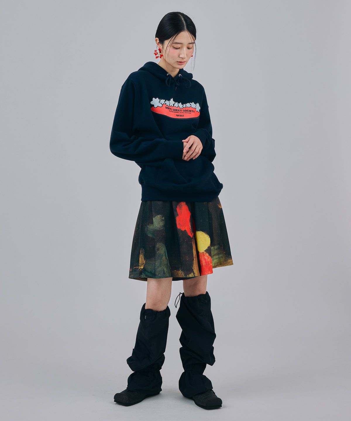 PRINT RIB WIDE SHORTS