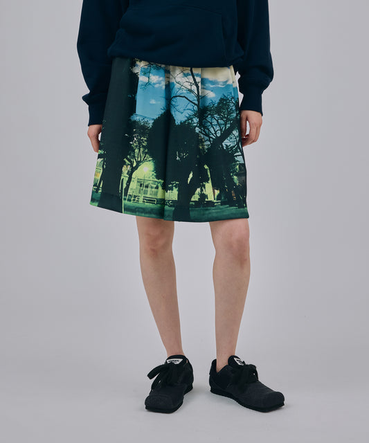 PRINT RIB WIDE SHORTS