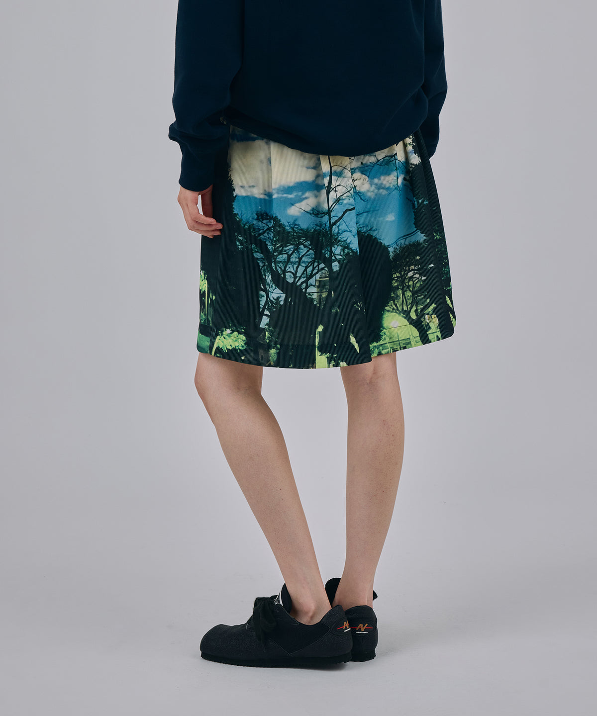 PRINT RIB WIDE SHORTS