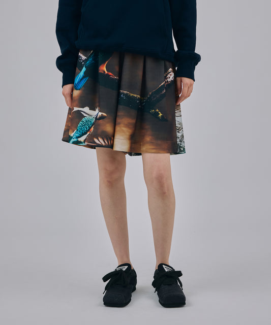 PRINT RIB WIDE SHORTS