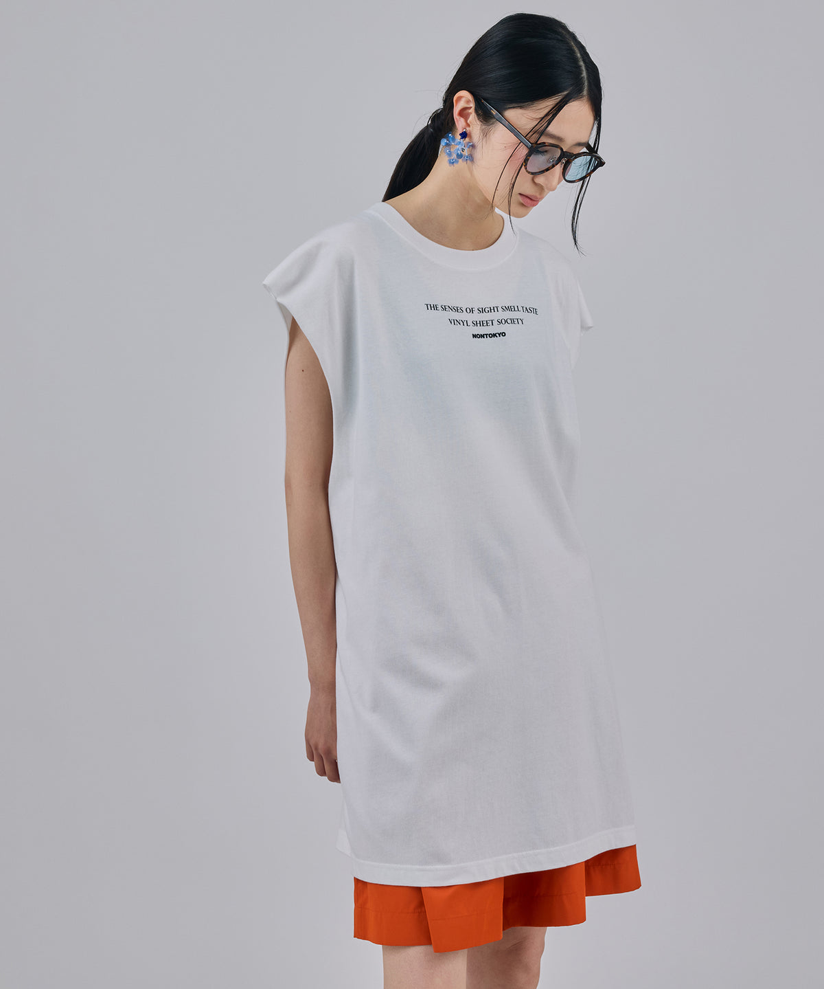 PRINT NO-SLEEVE T-SHIRT(STRAWBERRY)