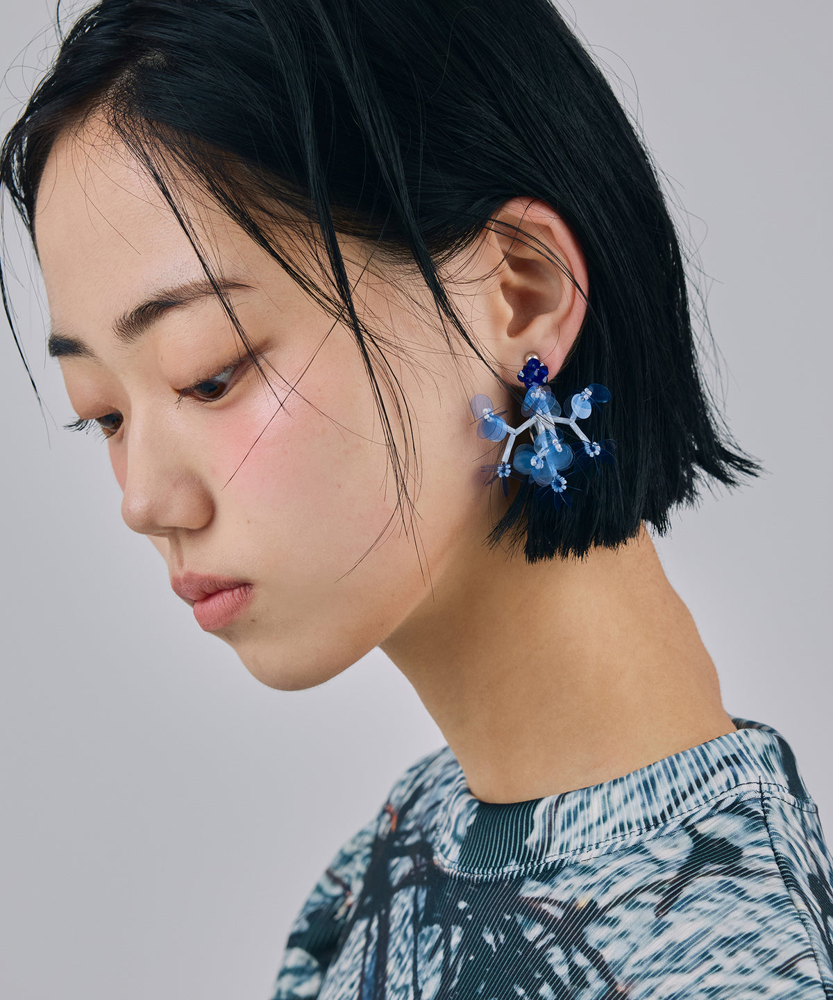 SEQUIN FLOWER BRANCH EARRINGS