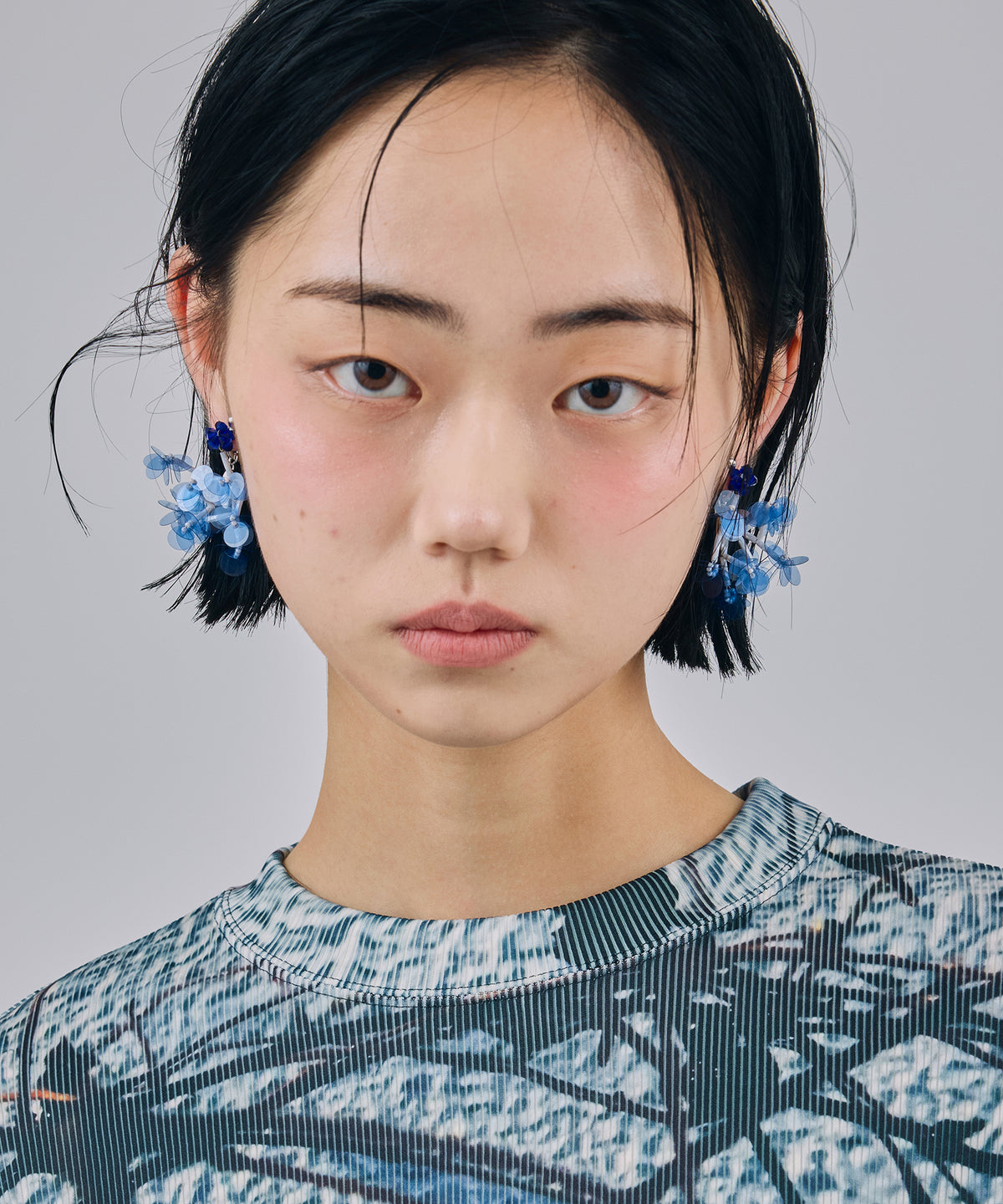 SEQUIN FLOWER BRANCH EARRINGS