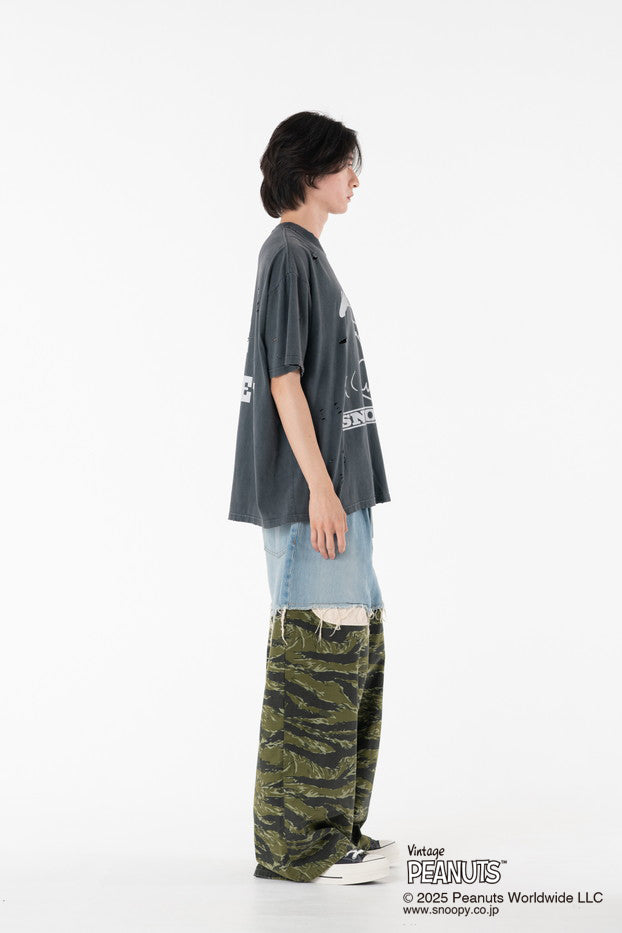 PEANUTSxDISCOVERED DAMAGE PIGMENT DYED TEE