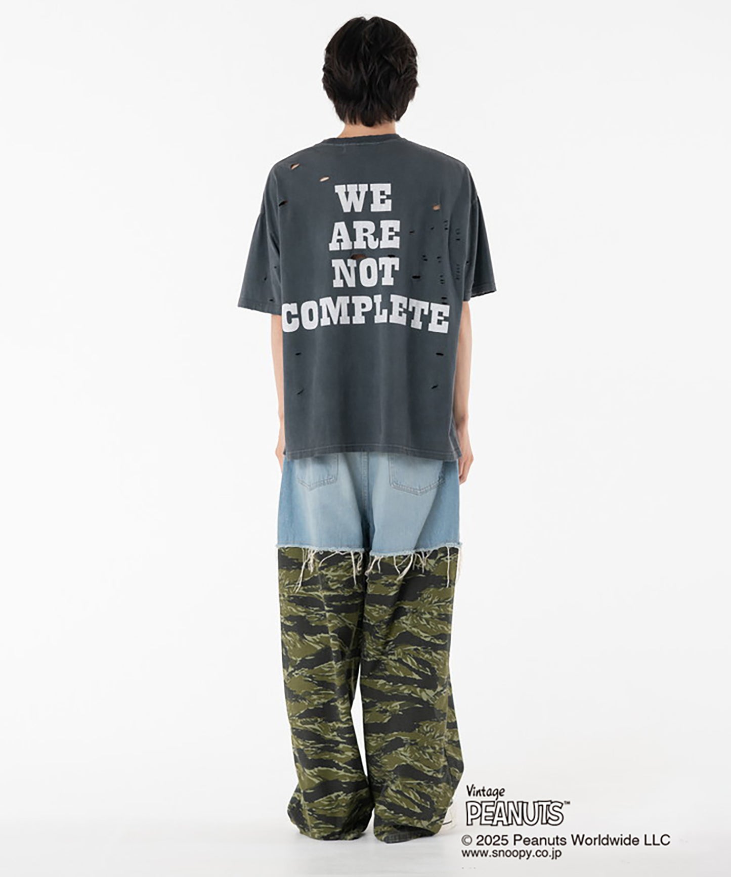 PEANUTSxDISCOVERED DAMAGE PIGMENT DYED TEE