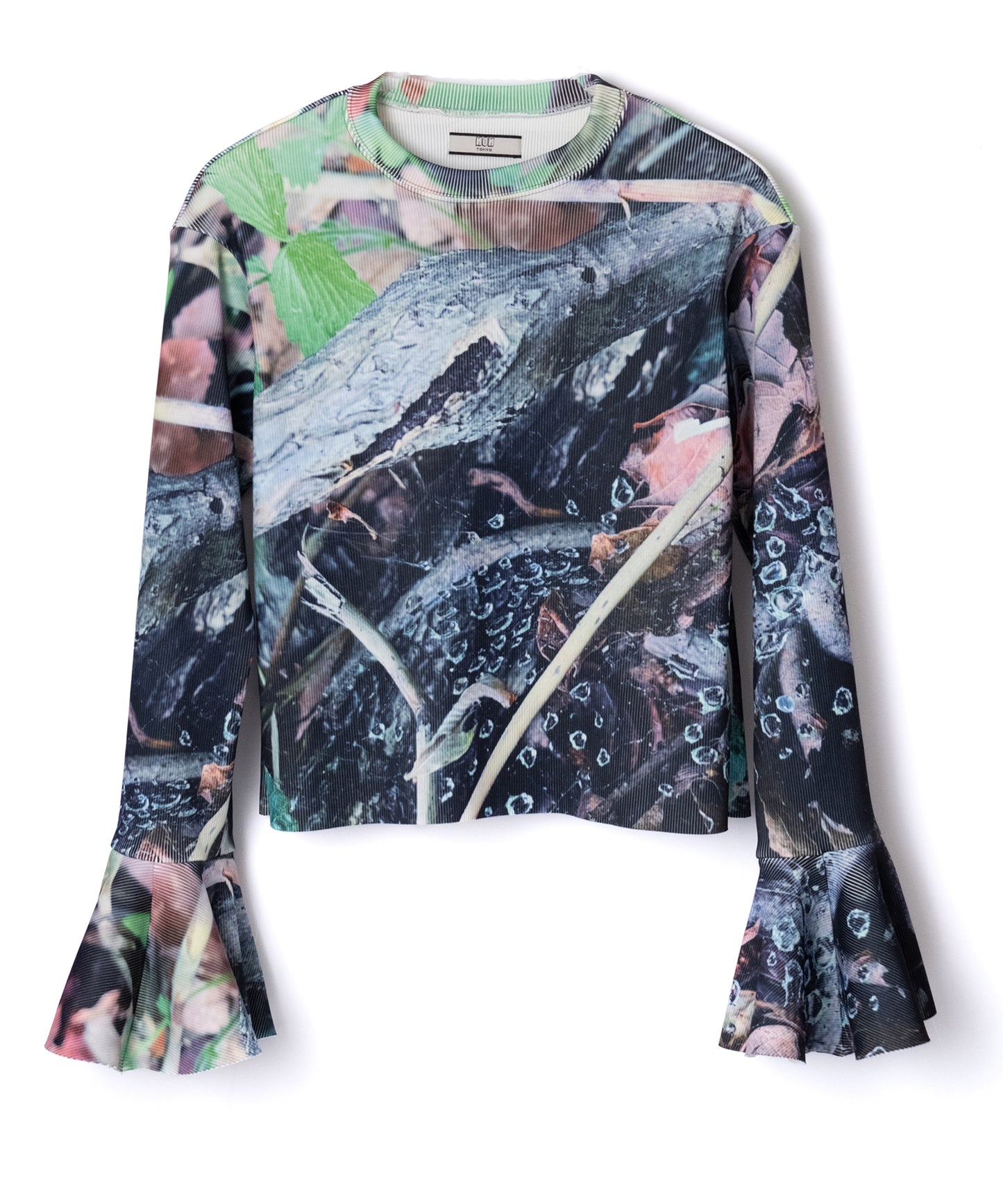 PRINT RIB FLARE SLEEVE C/S