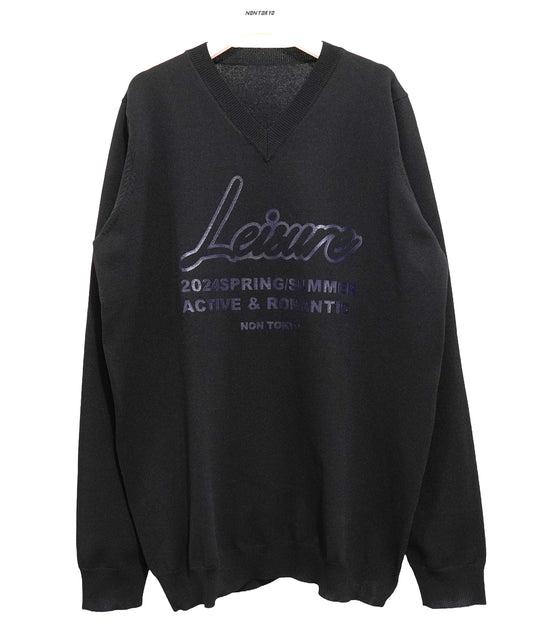 PRINT V-NECK KNIT