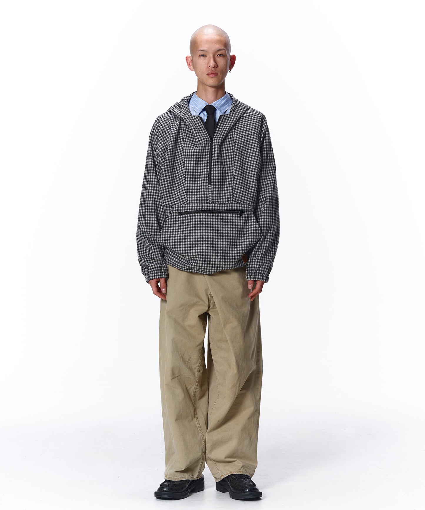 CHECK PULLOVER PARKA