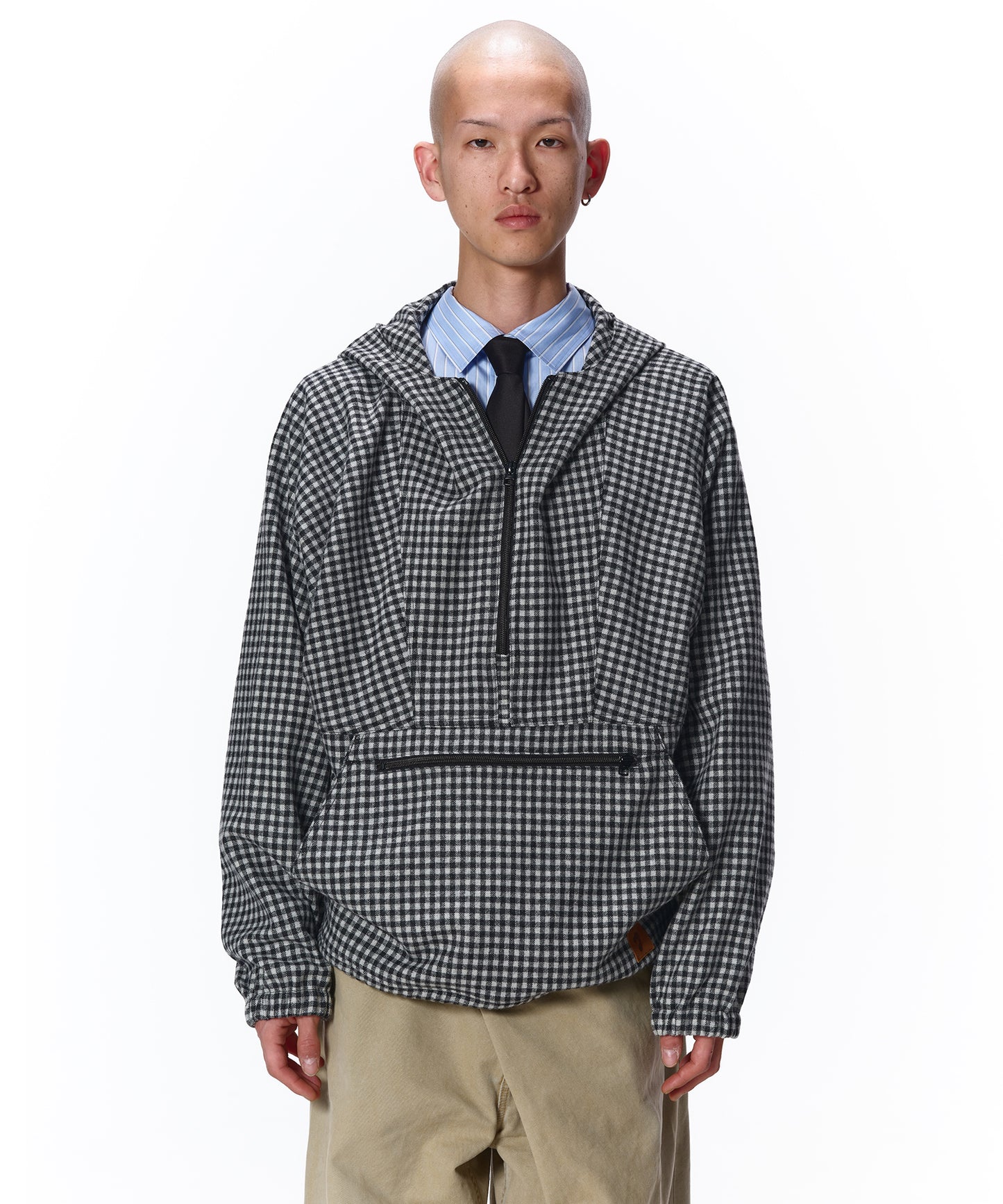 CHECK PULLOVER PARKA