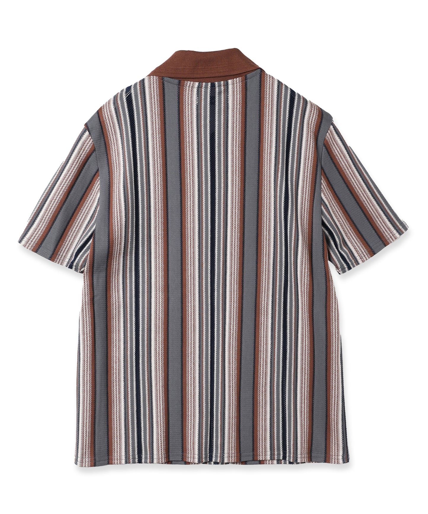 HALF ZIP STRIPE S/S SHIRT　