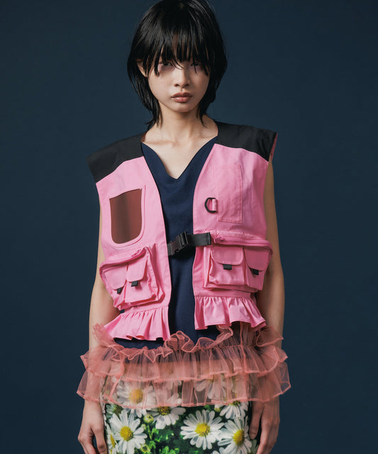 MULTIPOCKET FRILLVEST 【納期8月下旬】