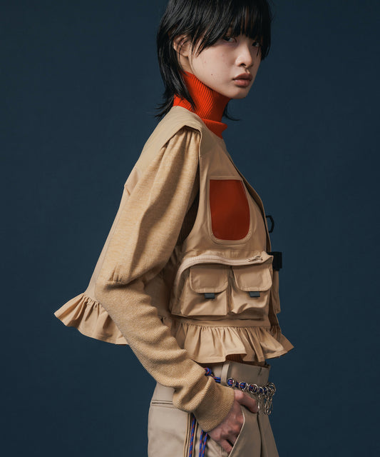 MULTIPOCKET FRILLVEST 【納期8月下旬】
