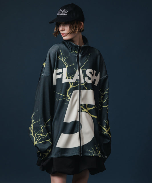 PRINT RIB ZIP-UP BLOUSON【納期10月下旬】