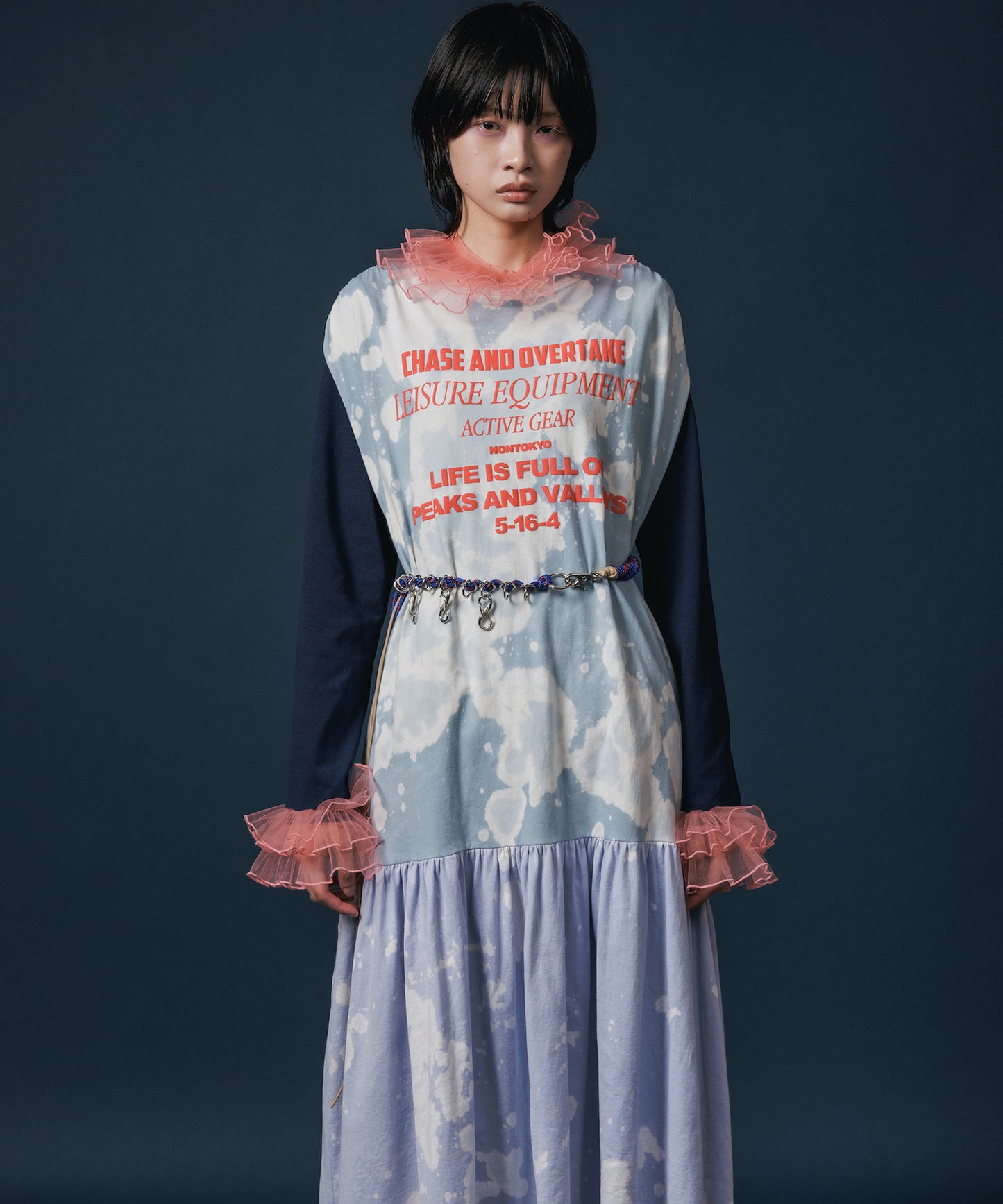 GATHER SHOULDER TIE-DYE ONE-PIECE 【納期8月下旬】