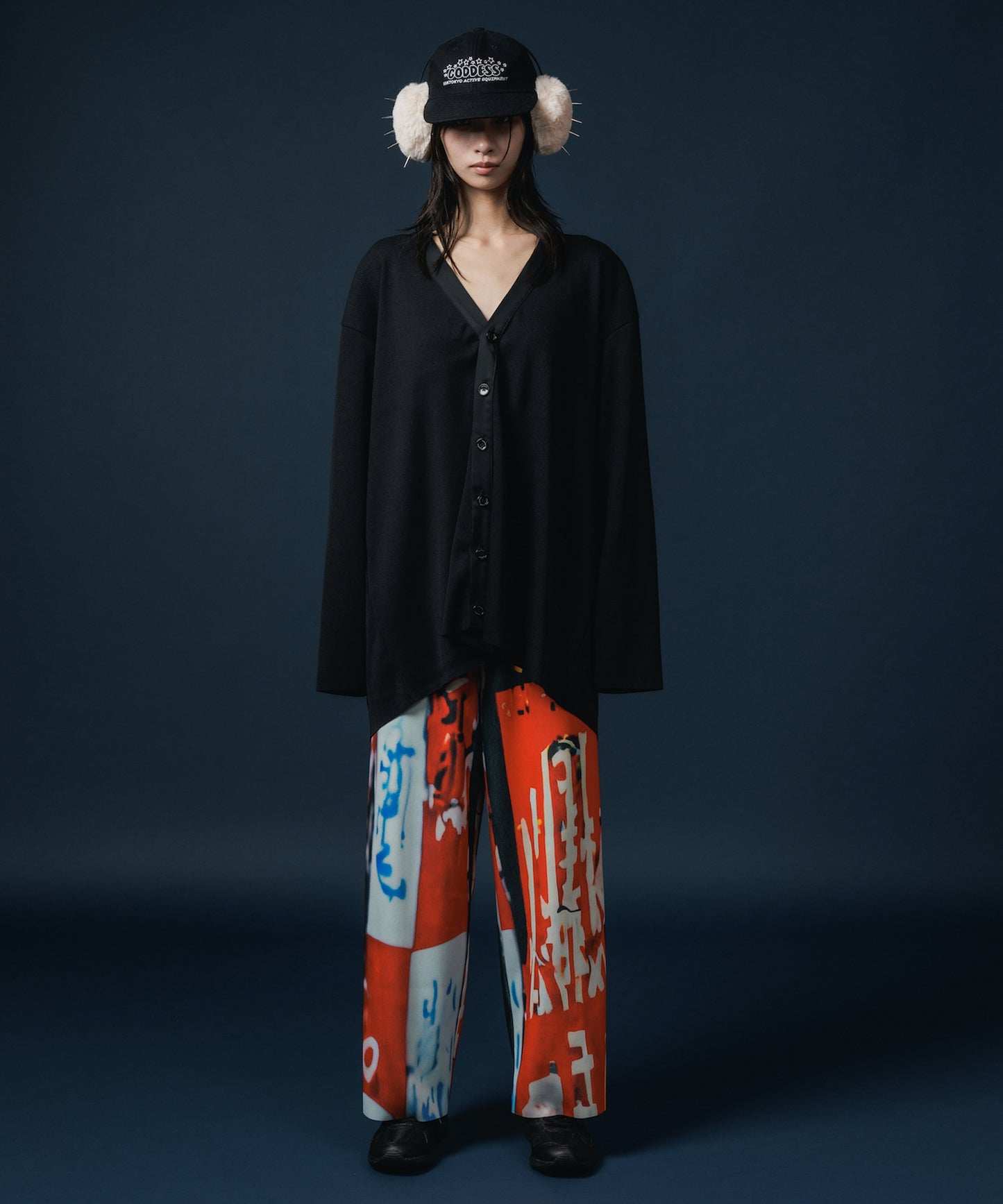 PRINT RIB BIG CARDIGAN 【納期9月下旬】