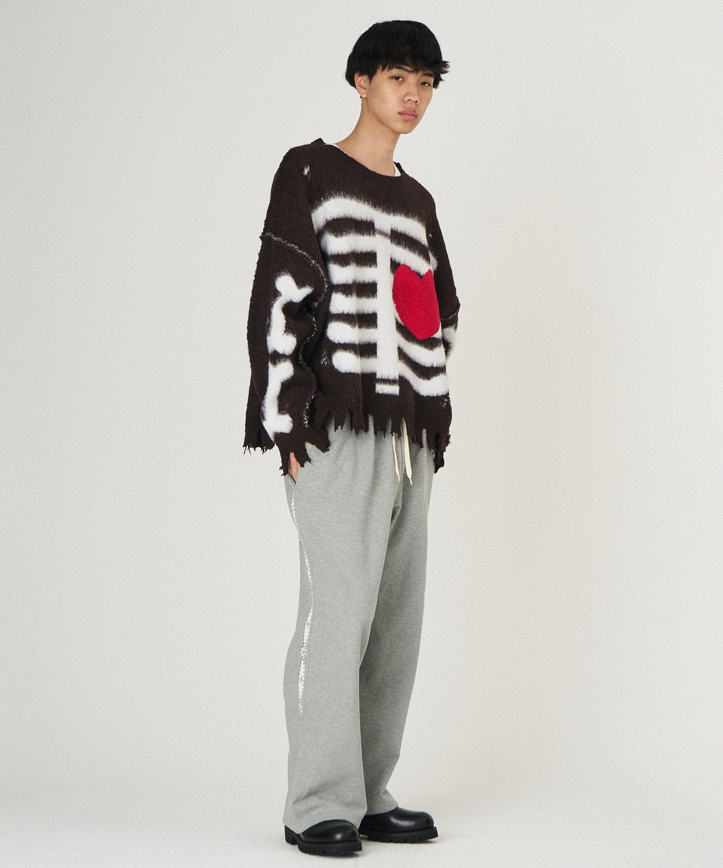 MOHAIR HEART&BONE KNIT