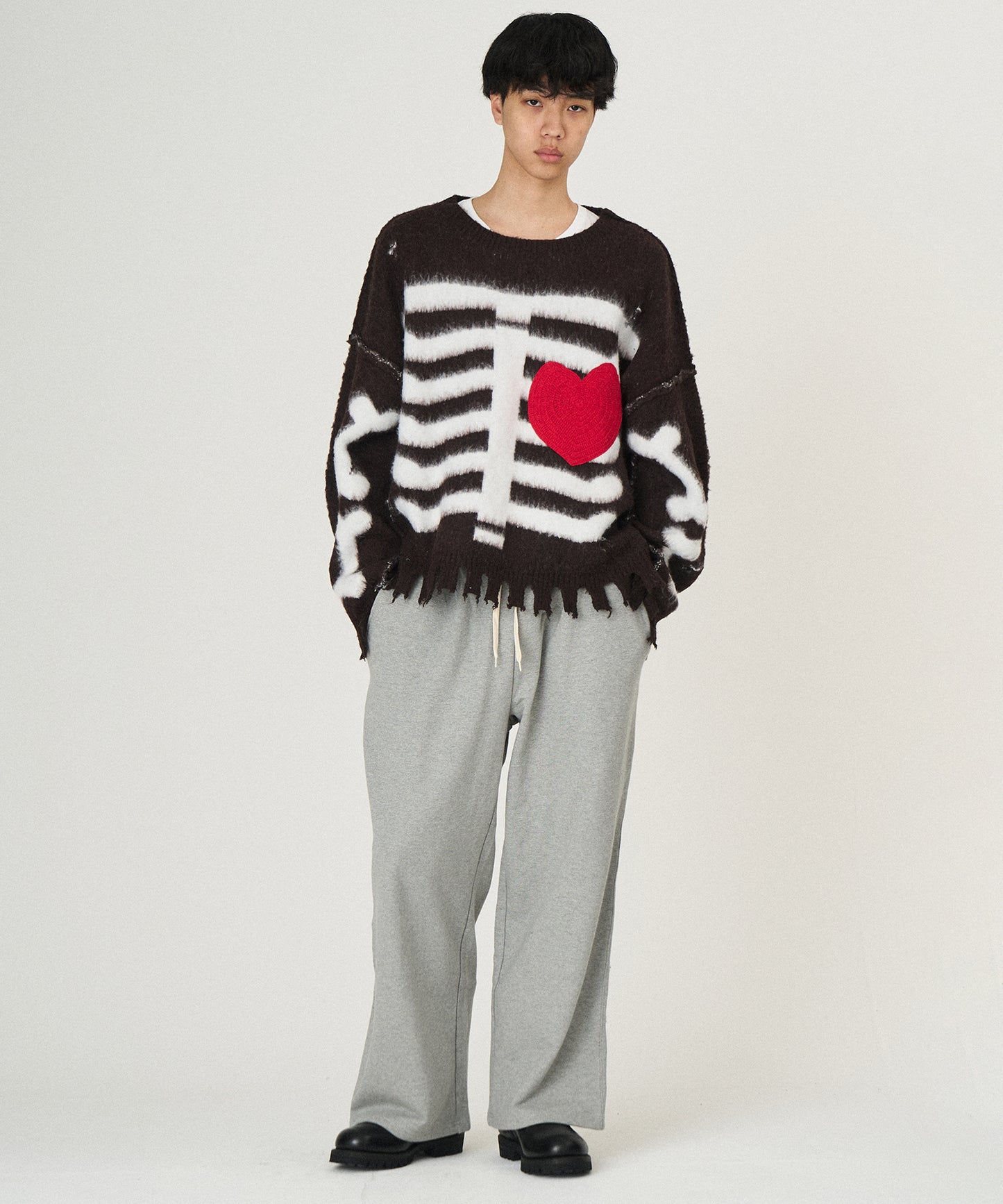 MOHAIR HEART&BONE KNIT