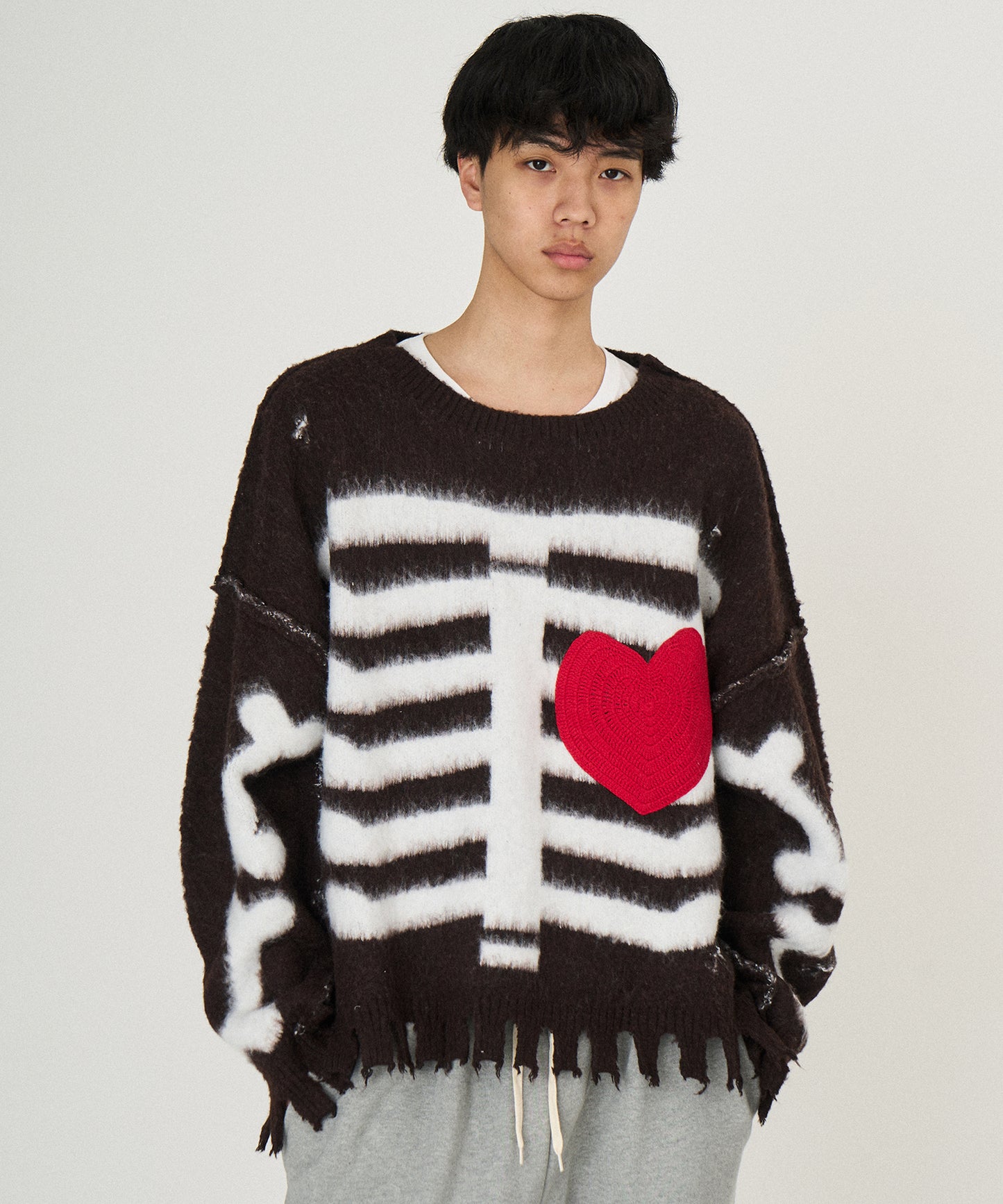MOHAIR HEART&BONE KNIT