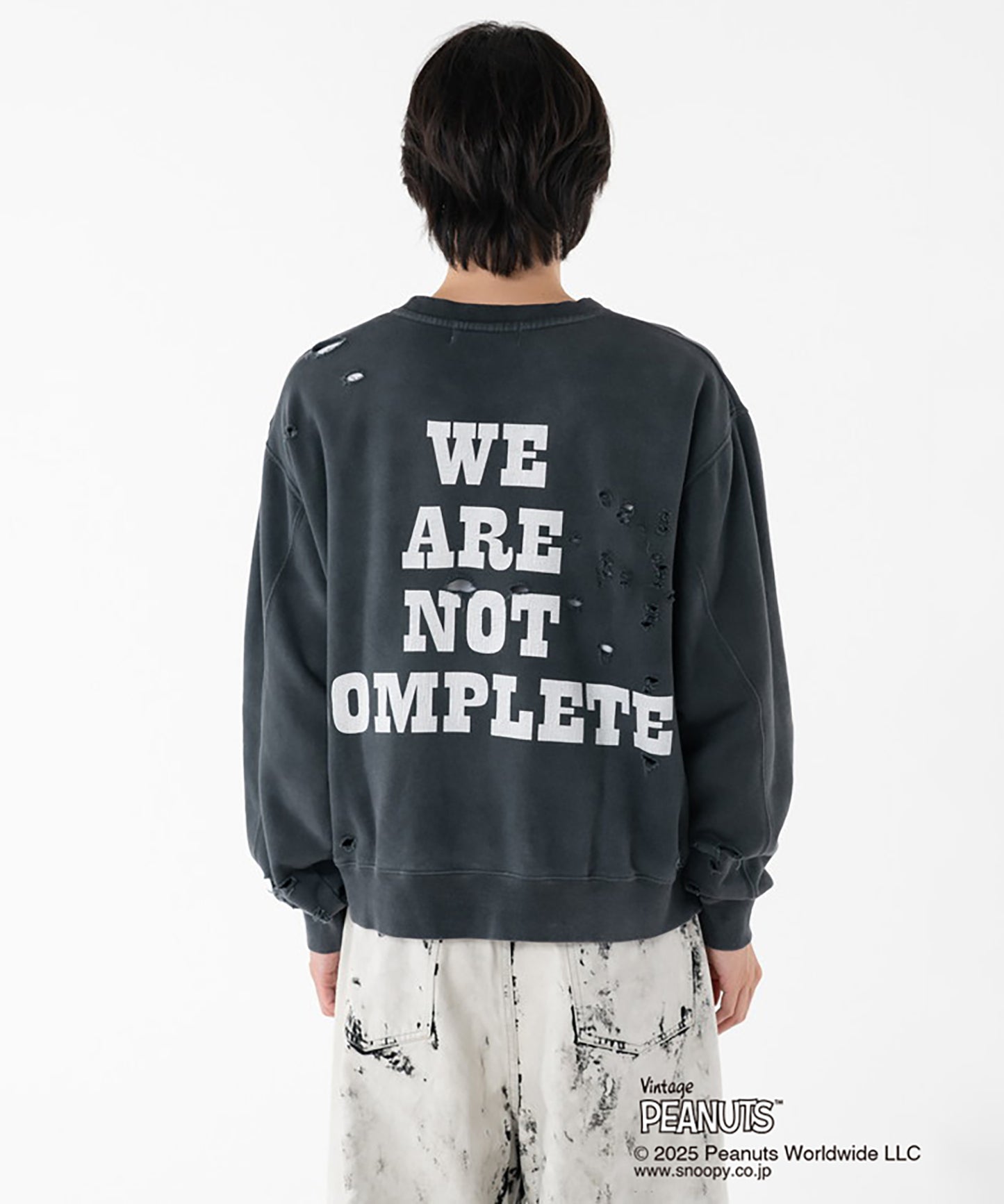 PEANUTSxDISCOVERED DAMAGE PIGMENT DYED SWEAT