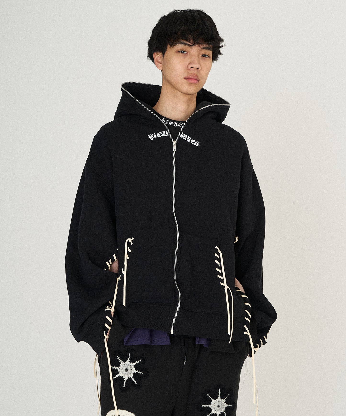 PLEASURES x DISCOVERED DOUBLE LAYERED HOODIE