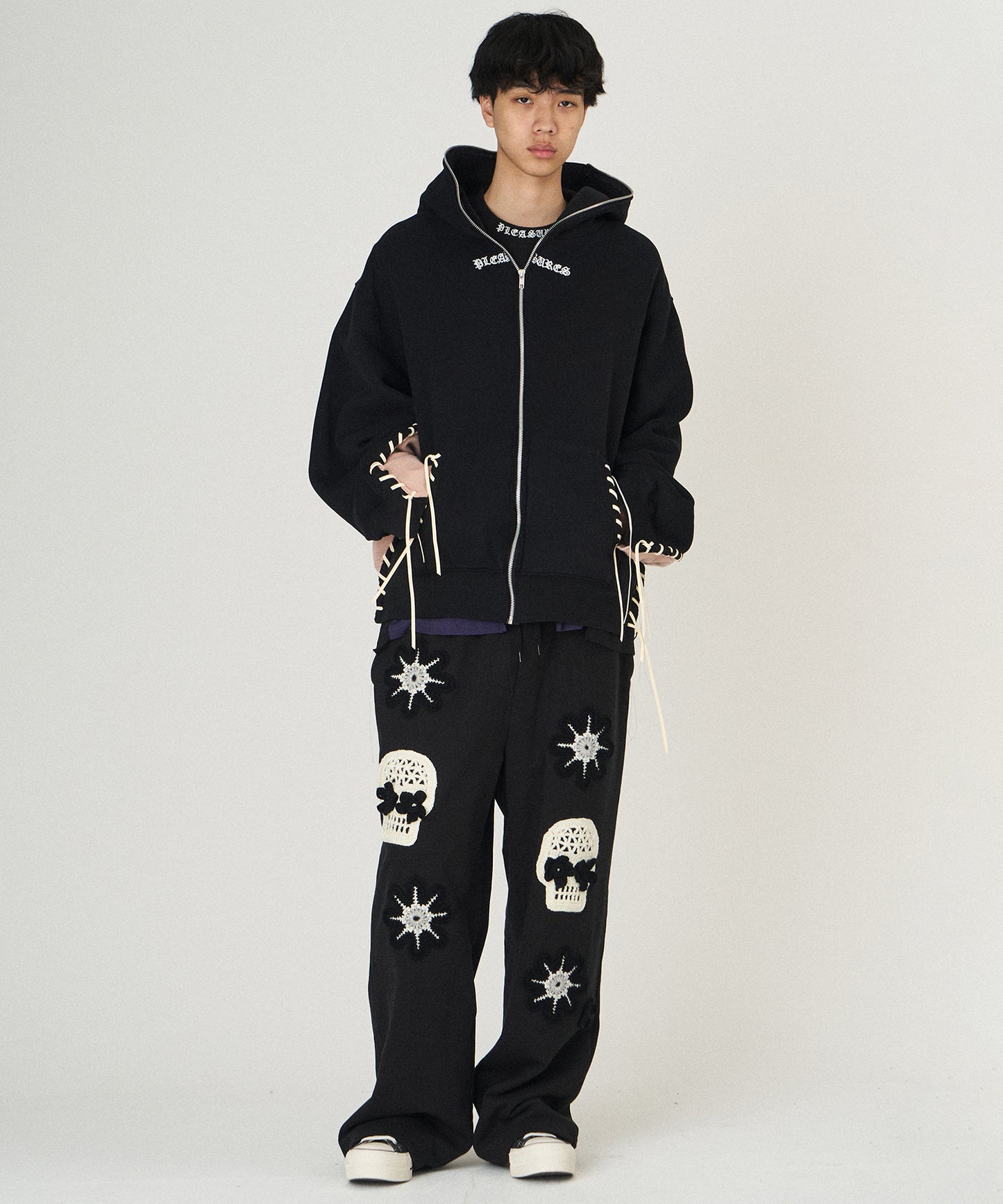 PLEASURES x DISCOVERED DOUBLE LAYERED HOODIE