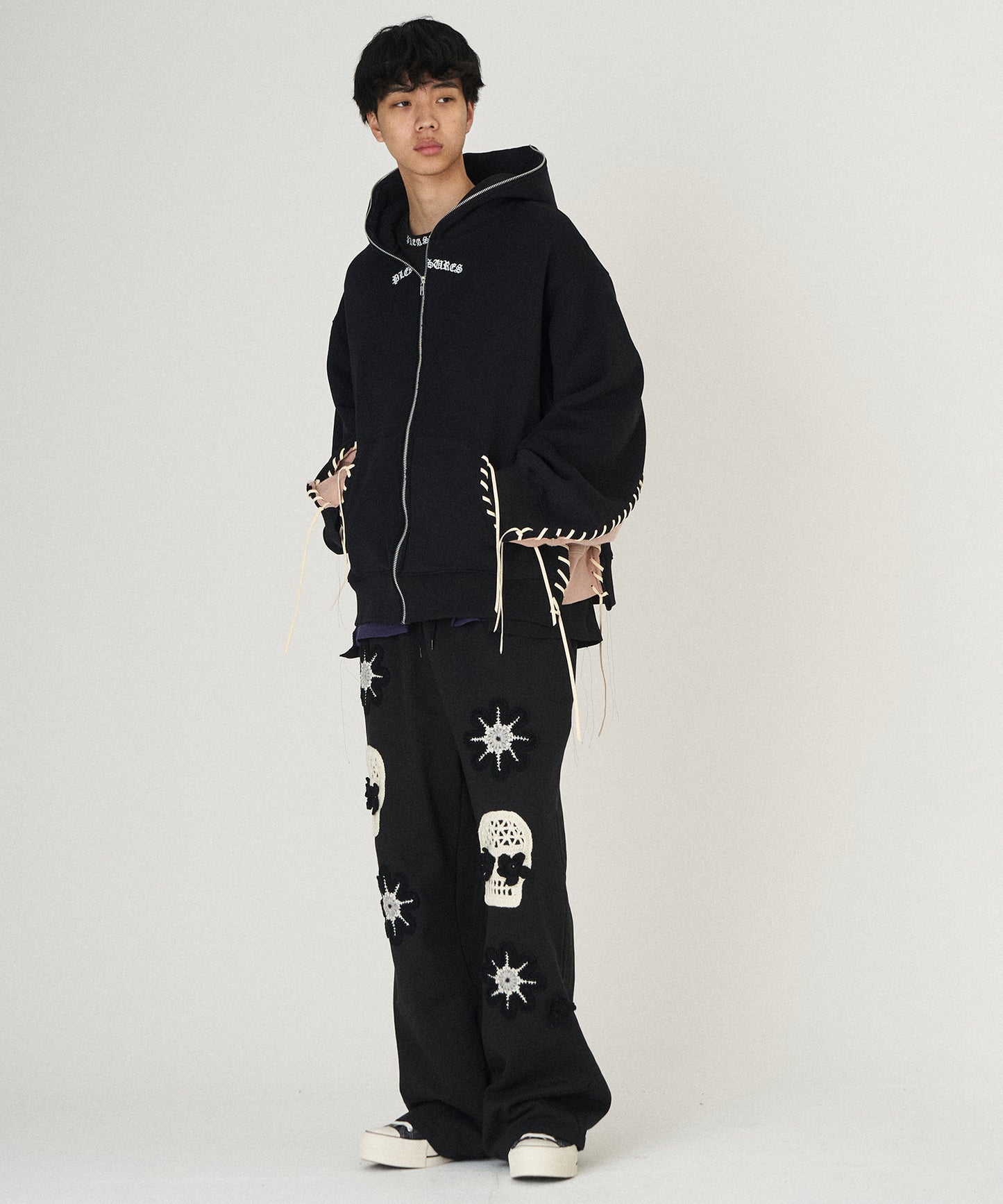 PLEASURES x DISCOVERED DOUBLE LAYERED HOODIE