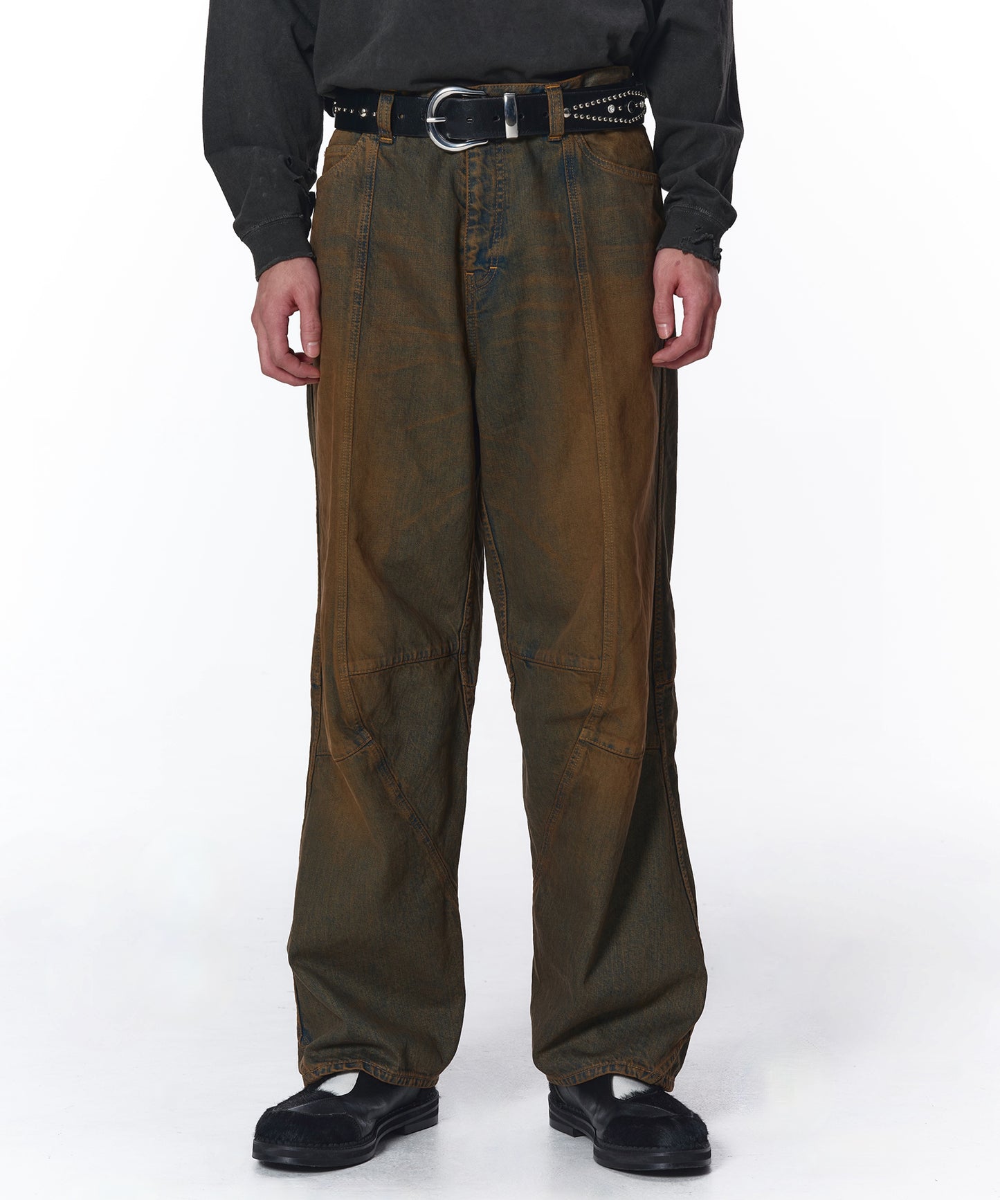 SWITCHING BAGGY DENIM PANTS