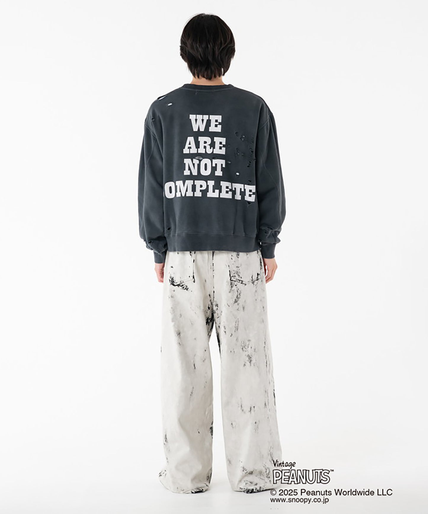 PEANUTSxDISCOVERED DAMAGE PIGMENT DYED SWEAT