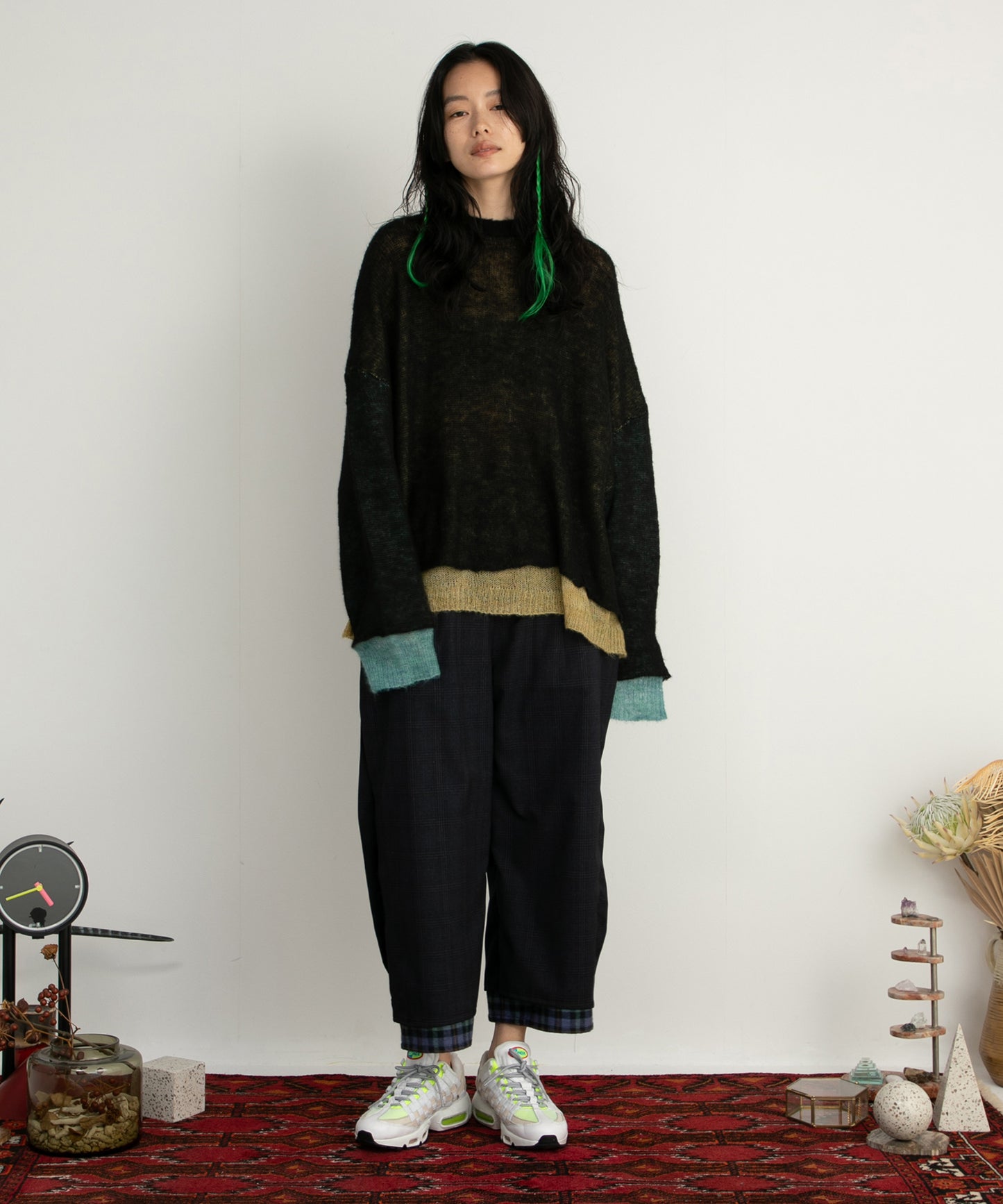 Mohair Color Layer Knit Sweater