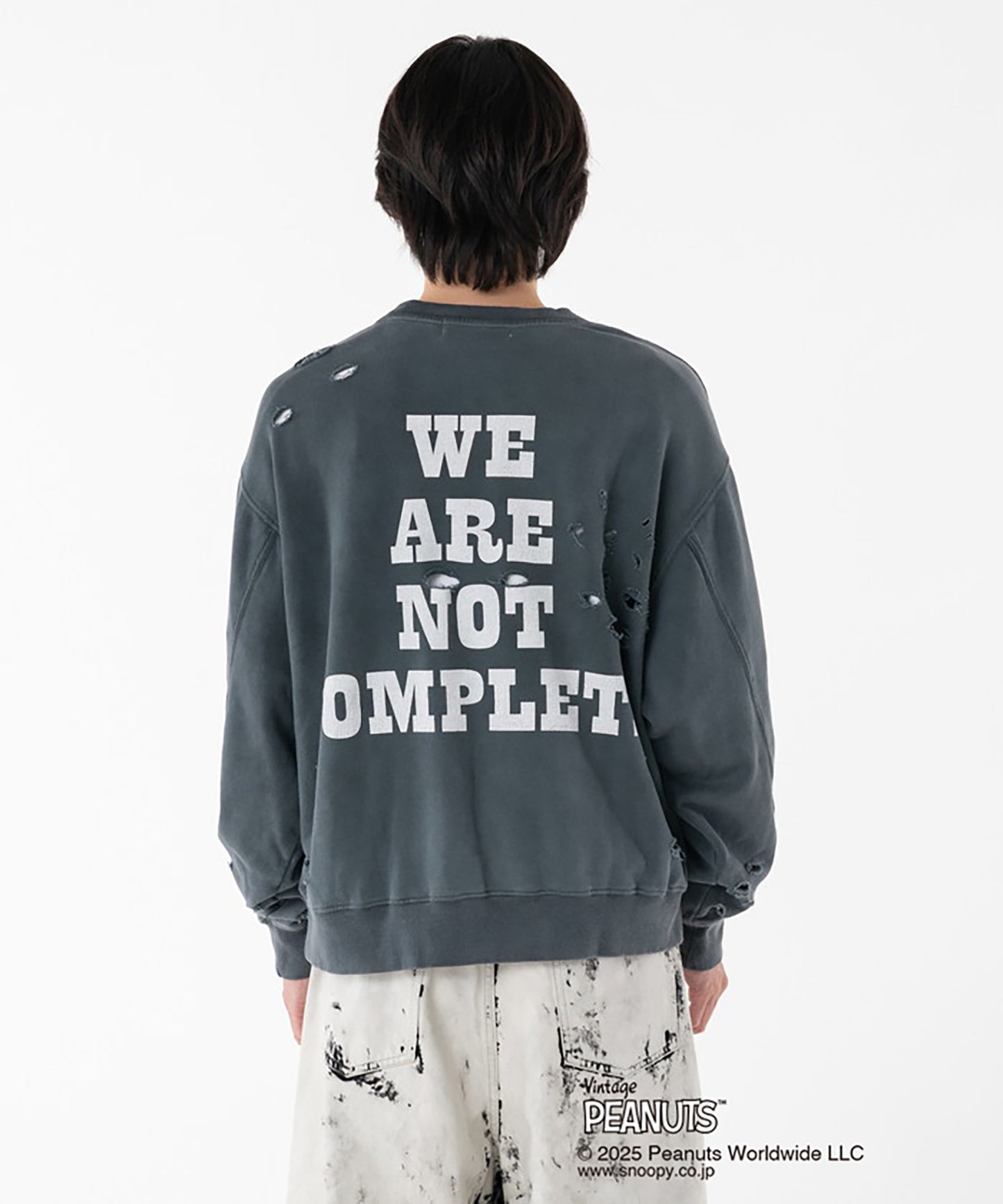 PEANUTSxDISCOVERED DAMAGE PIGMENT DYED SWEAT