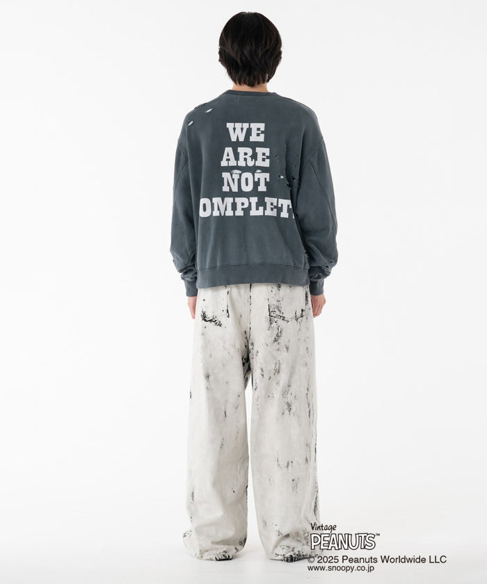 PEANUTSxDISCOVERED DAMAGE PIGMENT DYED SWEAT