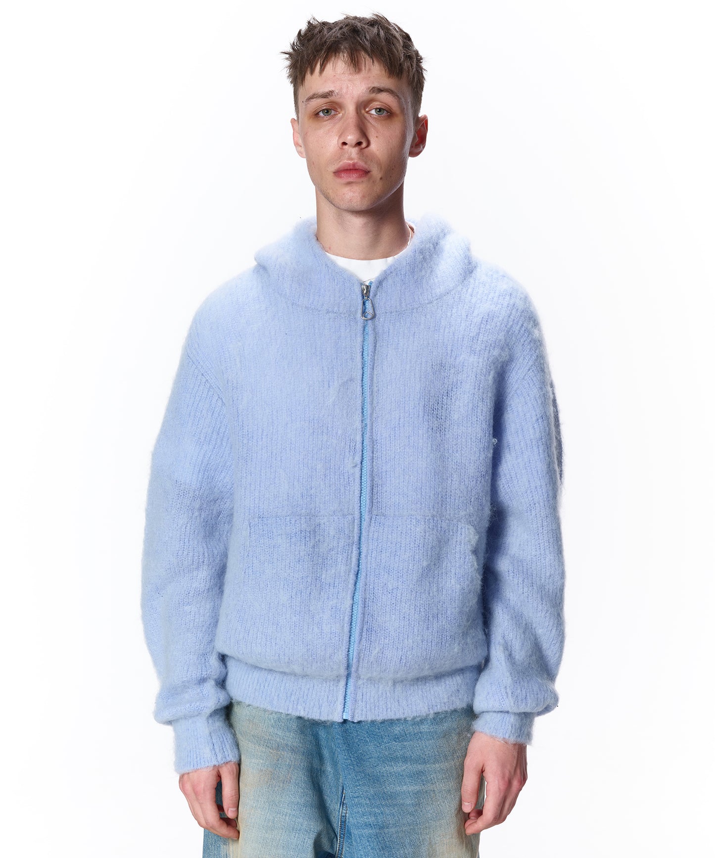 MOHAIR ZIP HOODIE
