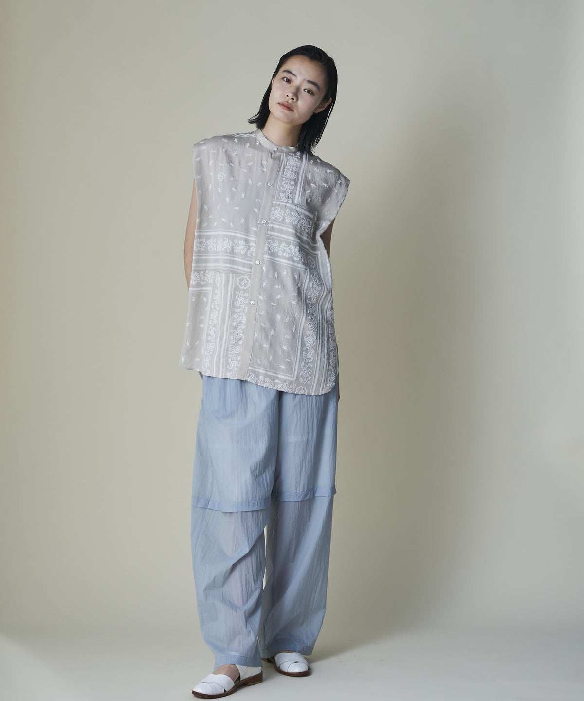 Dot Doll Bandana Patchwork Shirt