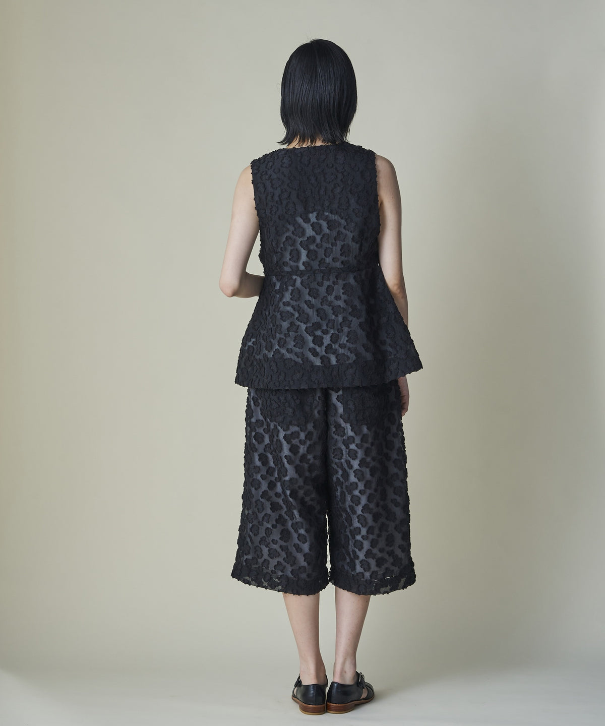 Floral Jacquard Volume Pants