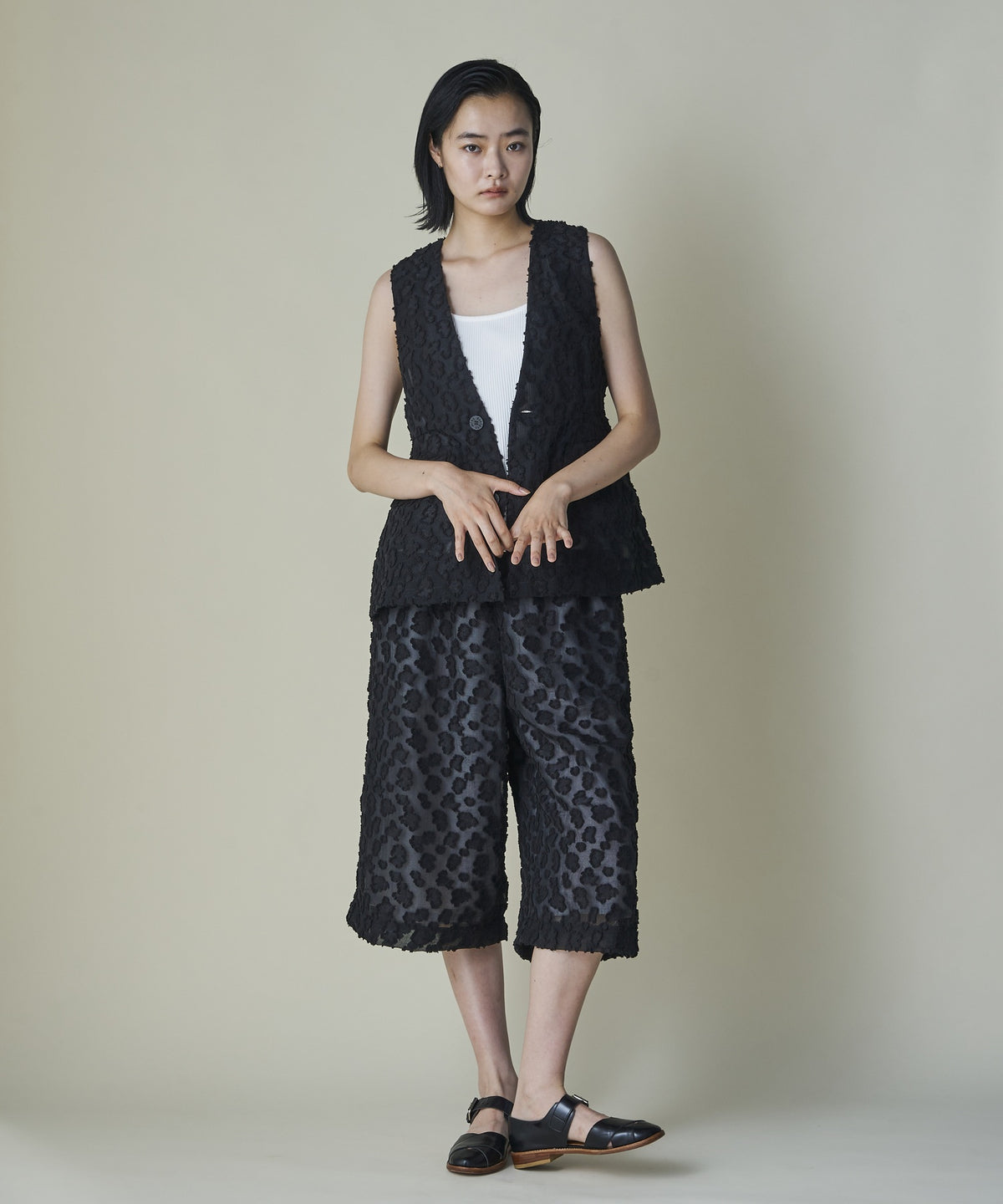 Floral Jacquard Volume Pants