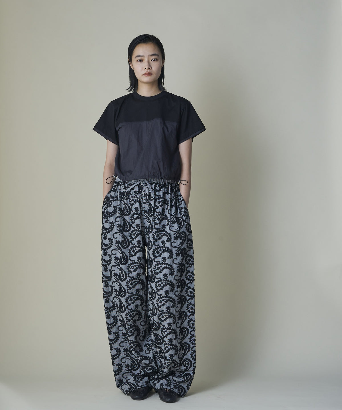 Layered Paisley Volume Pants