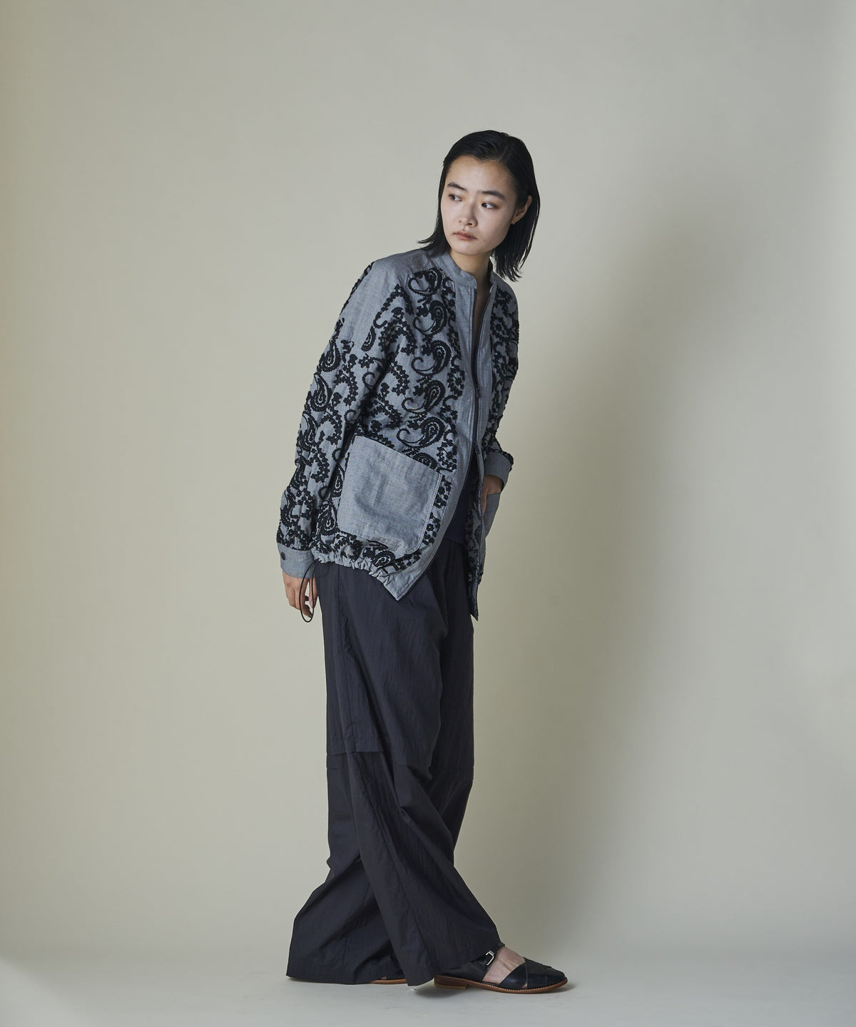 Layered Paisley Utility Blouson