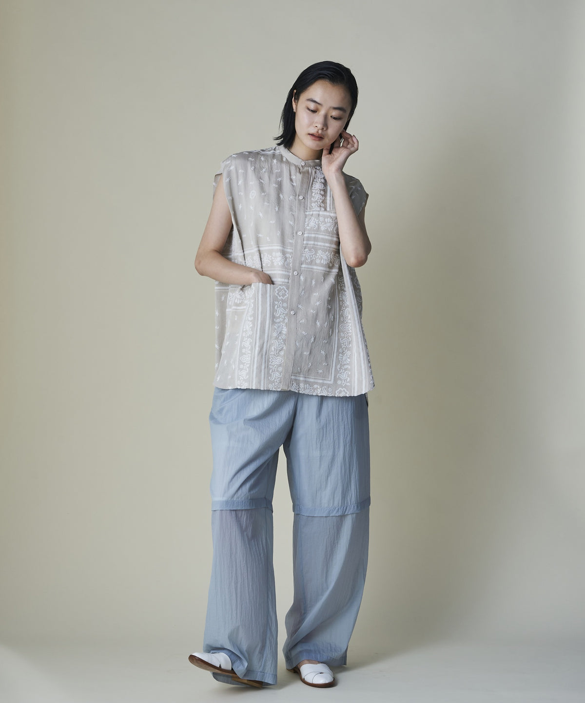 Sheer Nylon Volume Pants