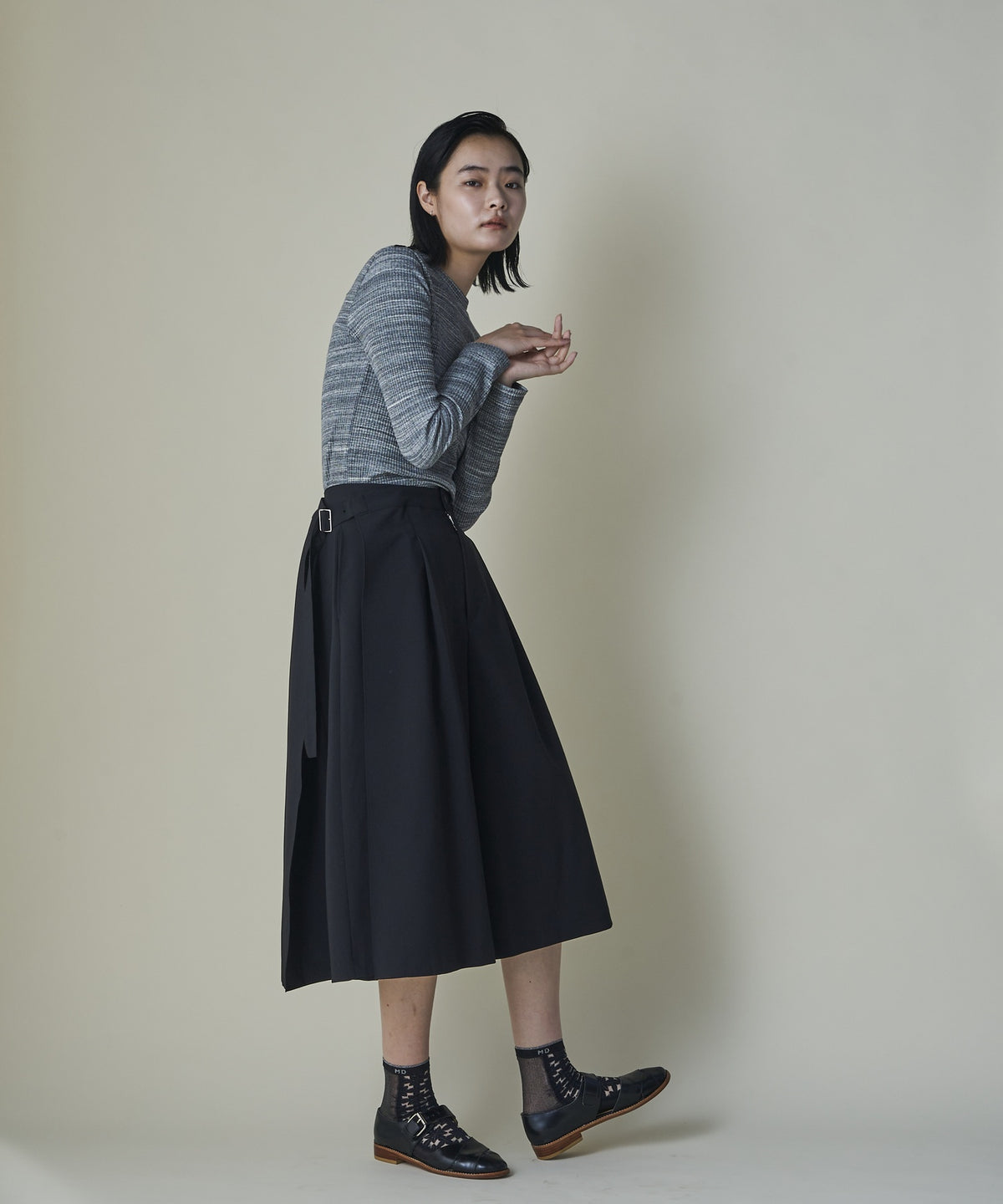 Side Belt Draped Pants