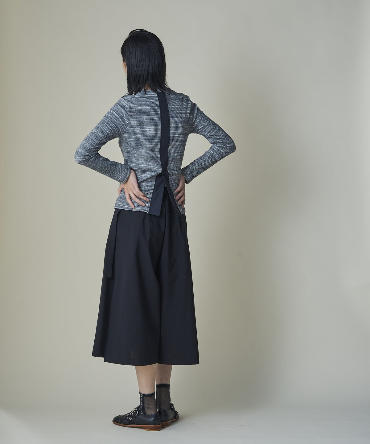 Lace Shoulder Rib Top