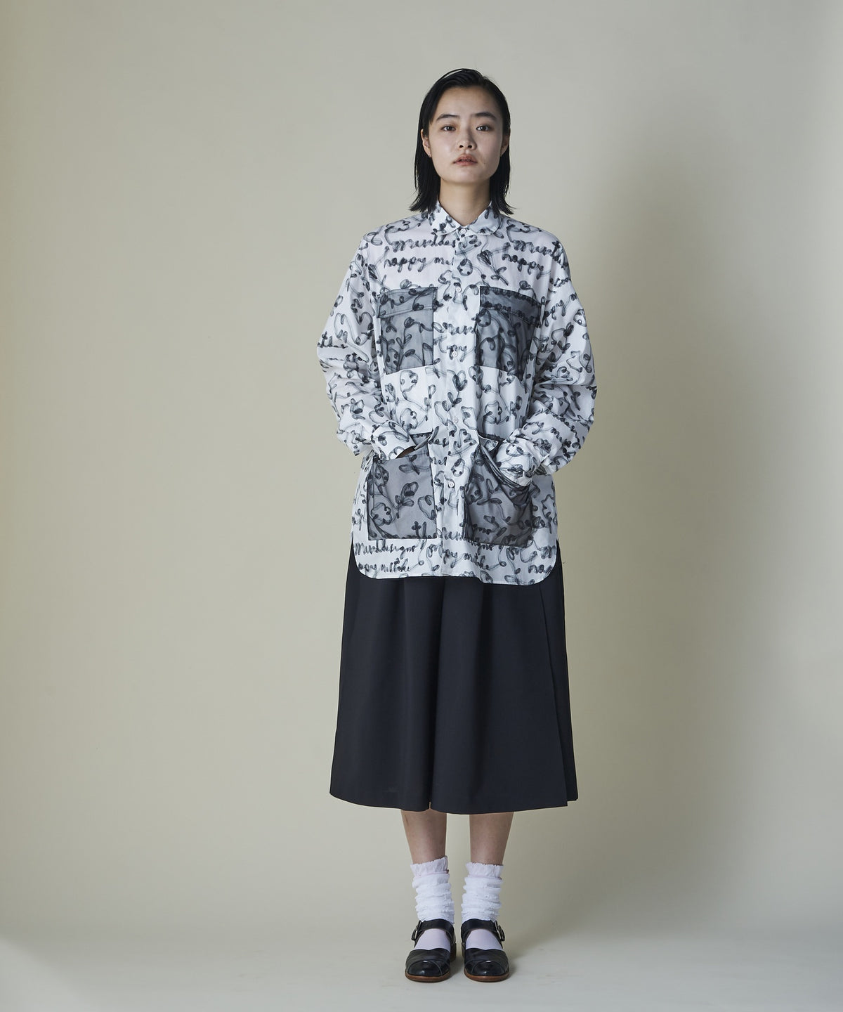 Tulle Ribbon Utility Overshirt