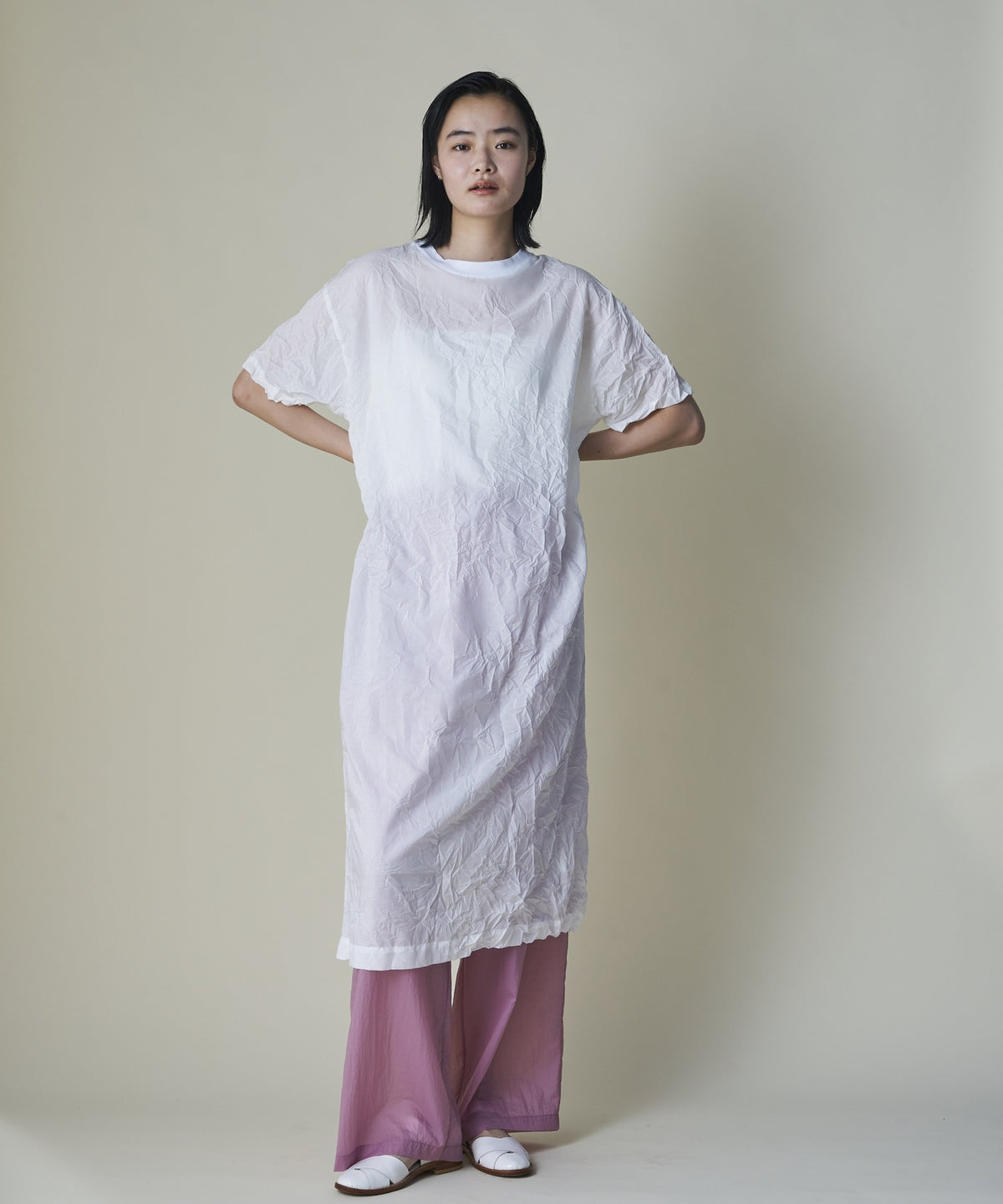 Crinkled Apron Dress