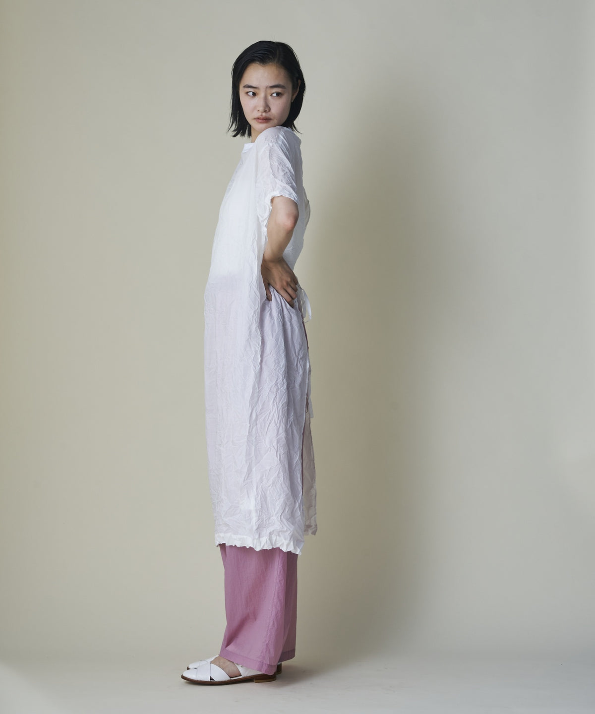 Crinkled Apron Dress