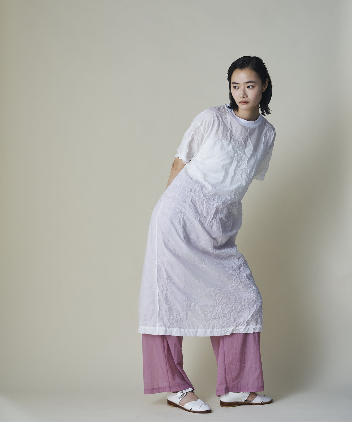 Crinkled Apron Dress