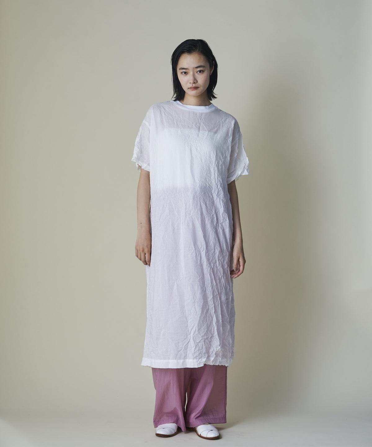 Crinkled Apron Dress