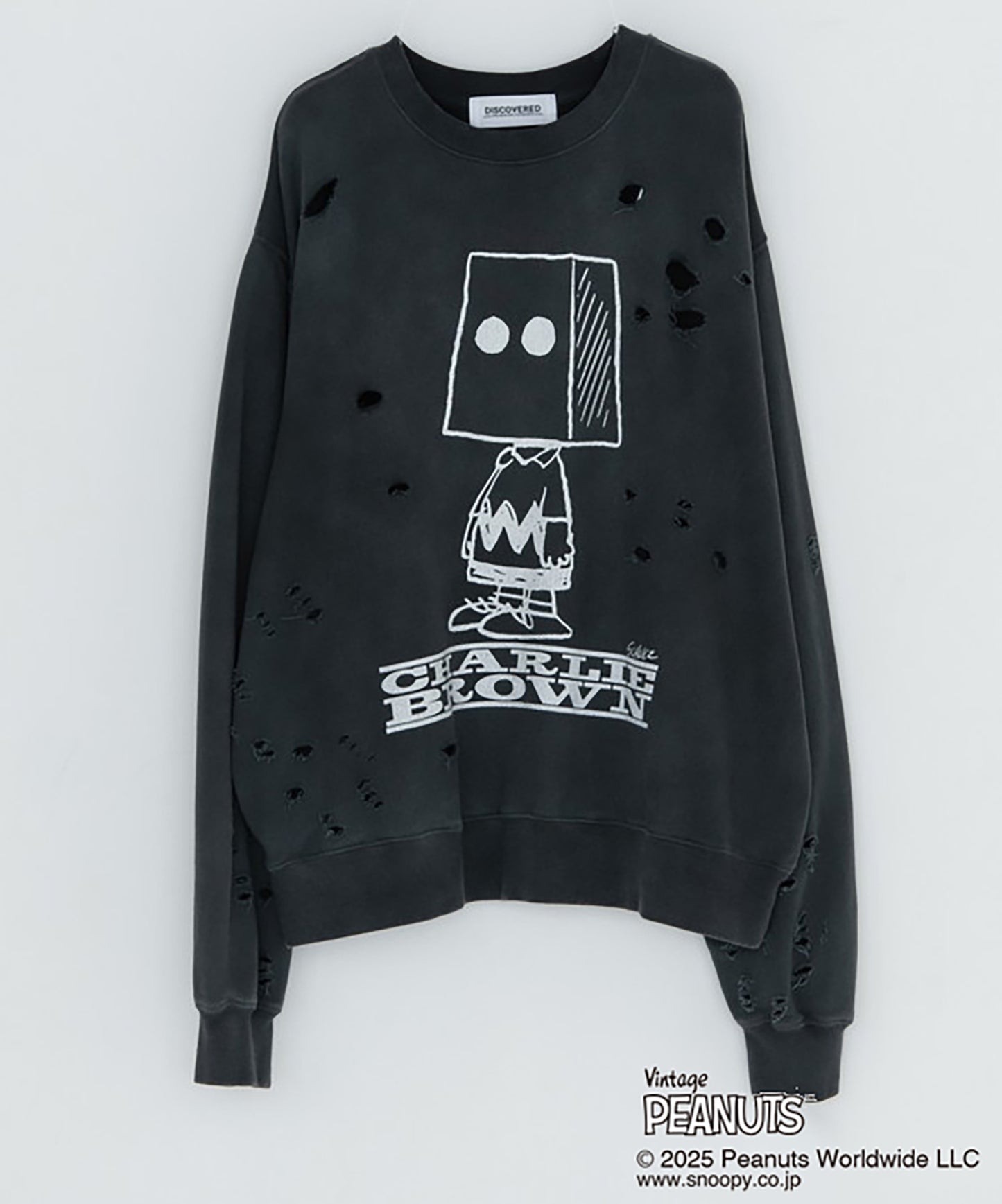 PEANUTSxDISCOVERED DAMAGE PIGMENT DYED SWEAT