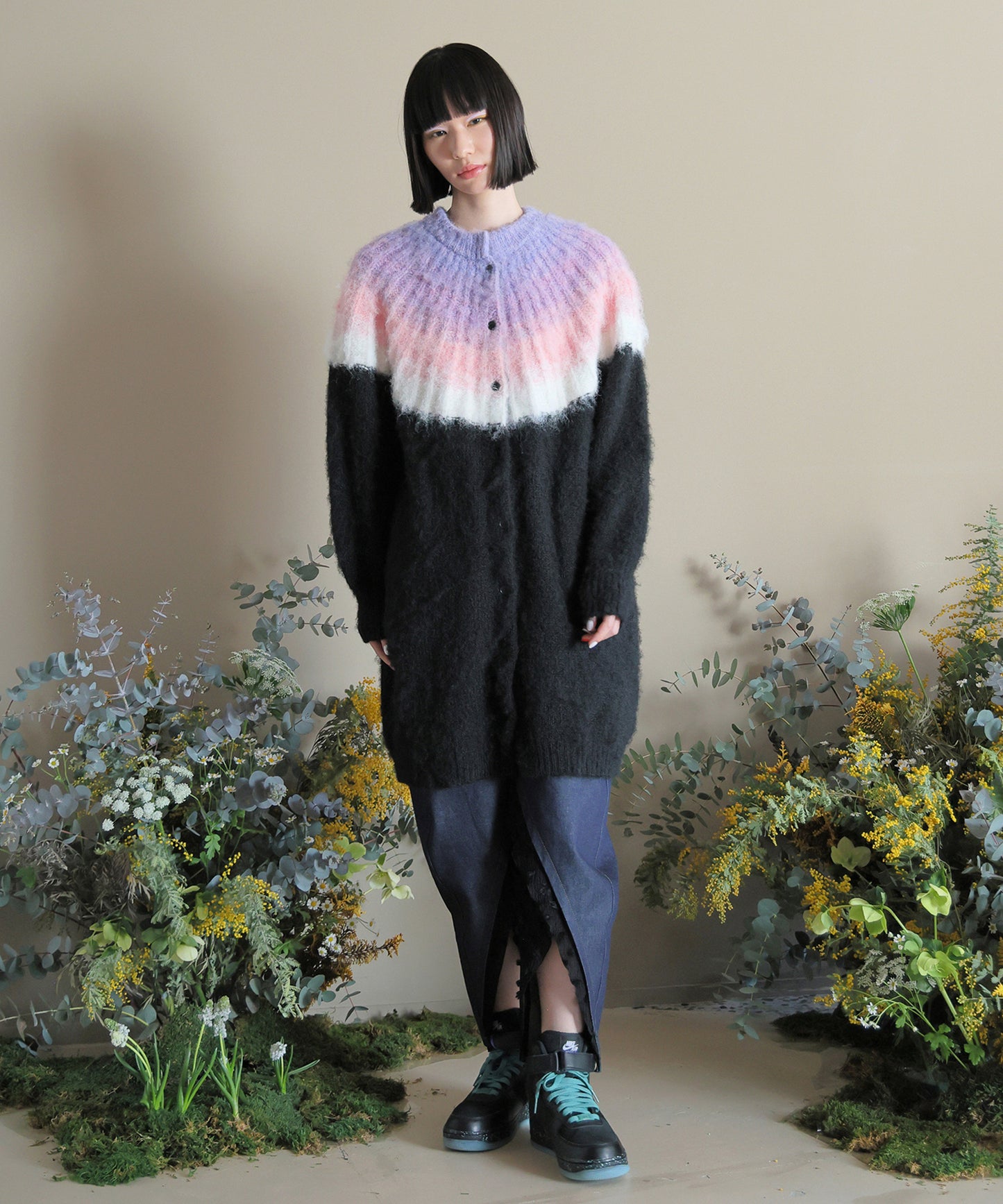 Petal Gradation Knit Coat