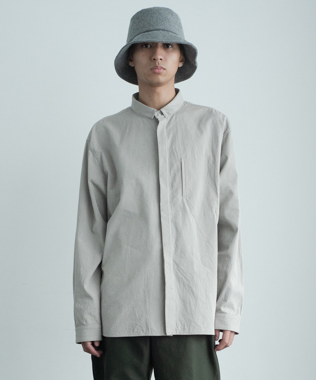 square collar over shirt