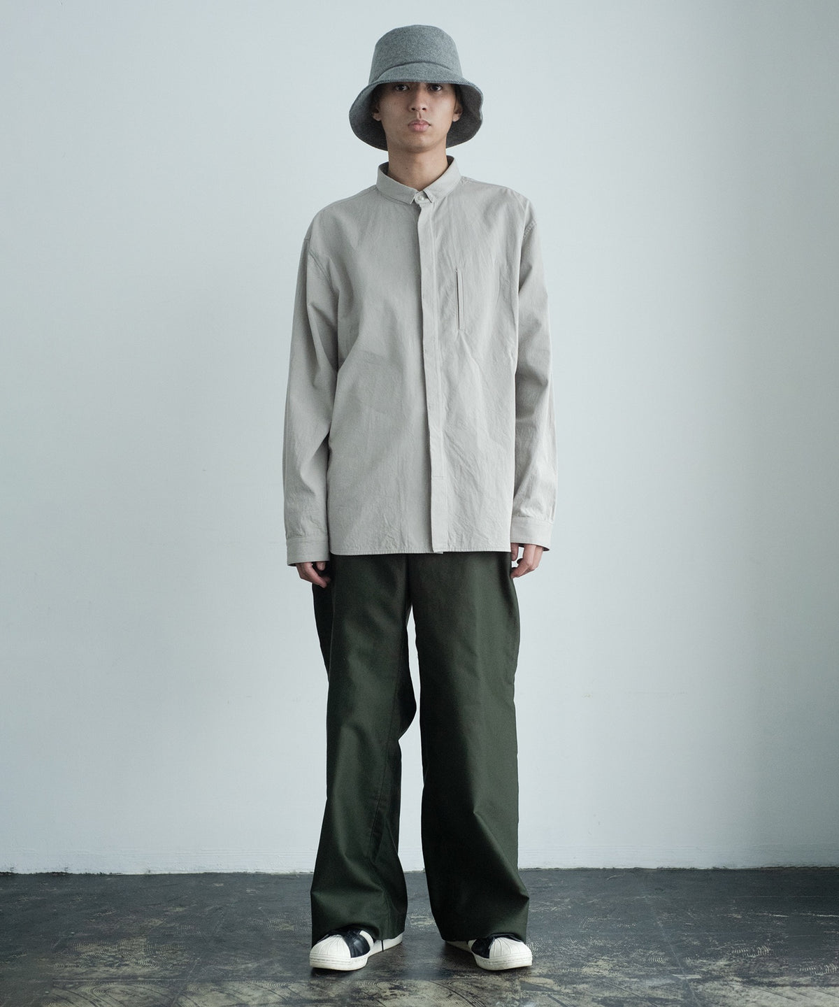 square collar over shirt
