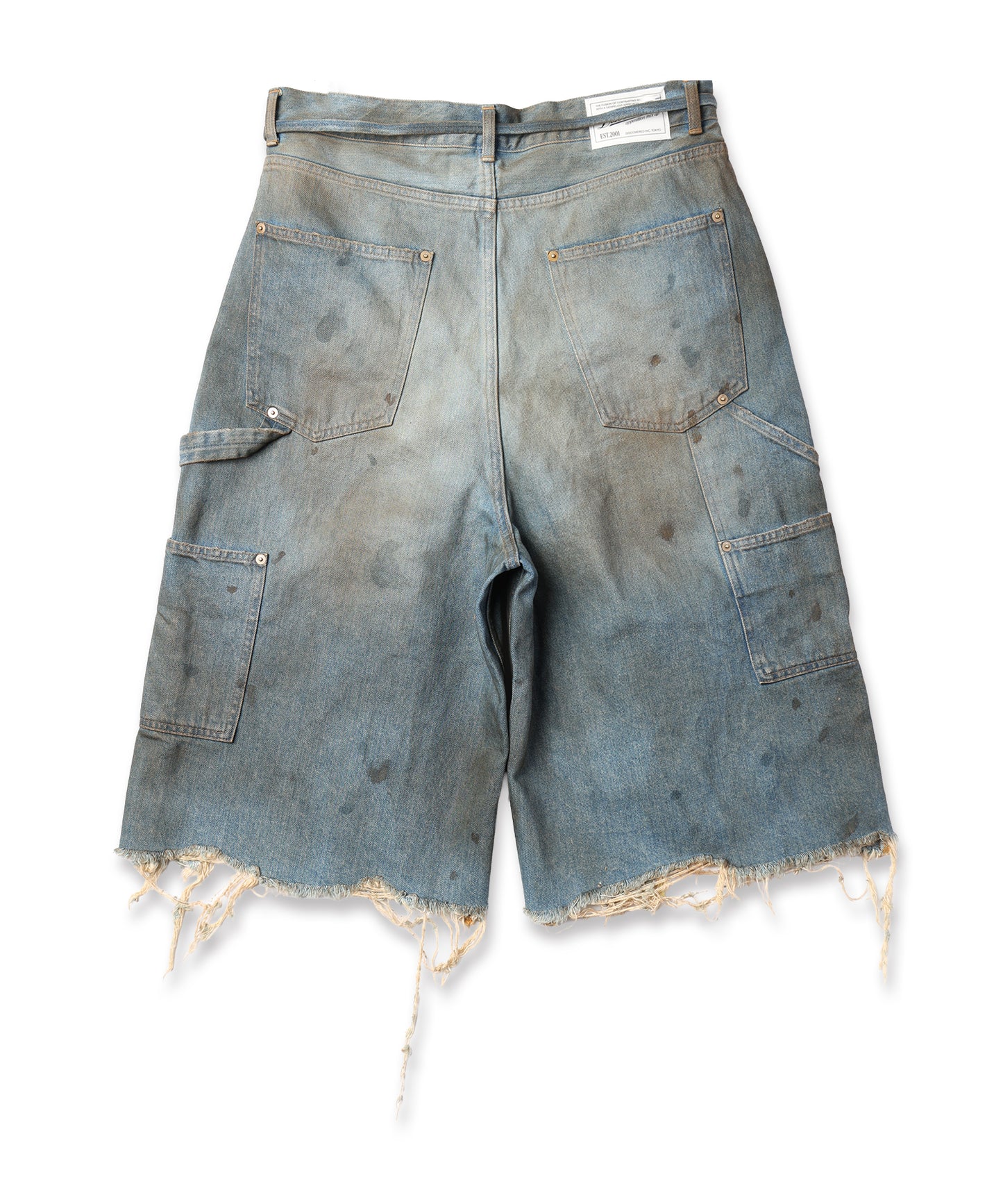 DOUBLE KNEE DENIM SHORTS